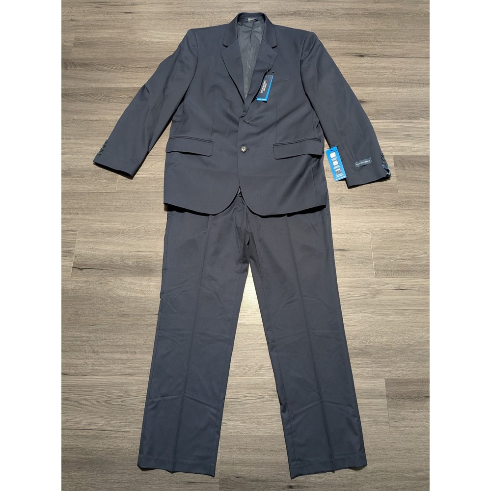 NWT Saddlebred Men's Navy Blue Motion Stretch 2 Piece Suit Size 44R 36x30